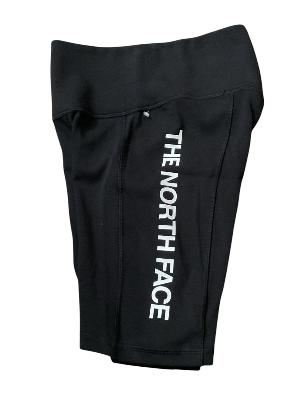The North Face Black Bike Shorts with White Logo Text RT $40